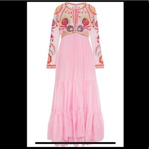 Chimera Embroidered Tulle and Silk-Blend Dress